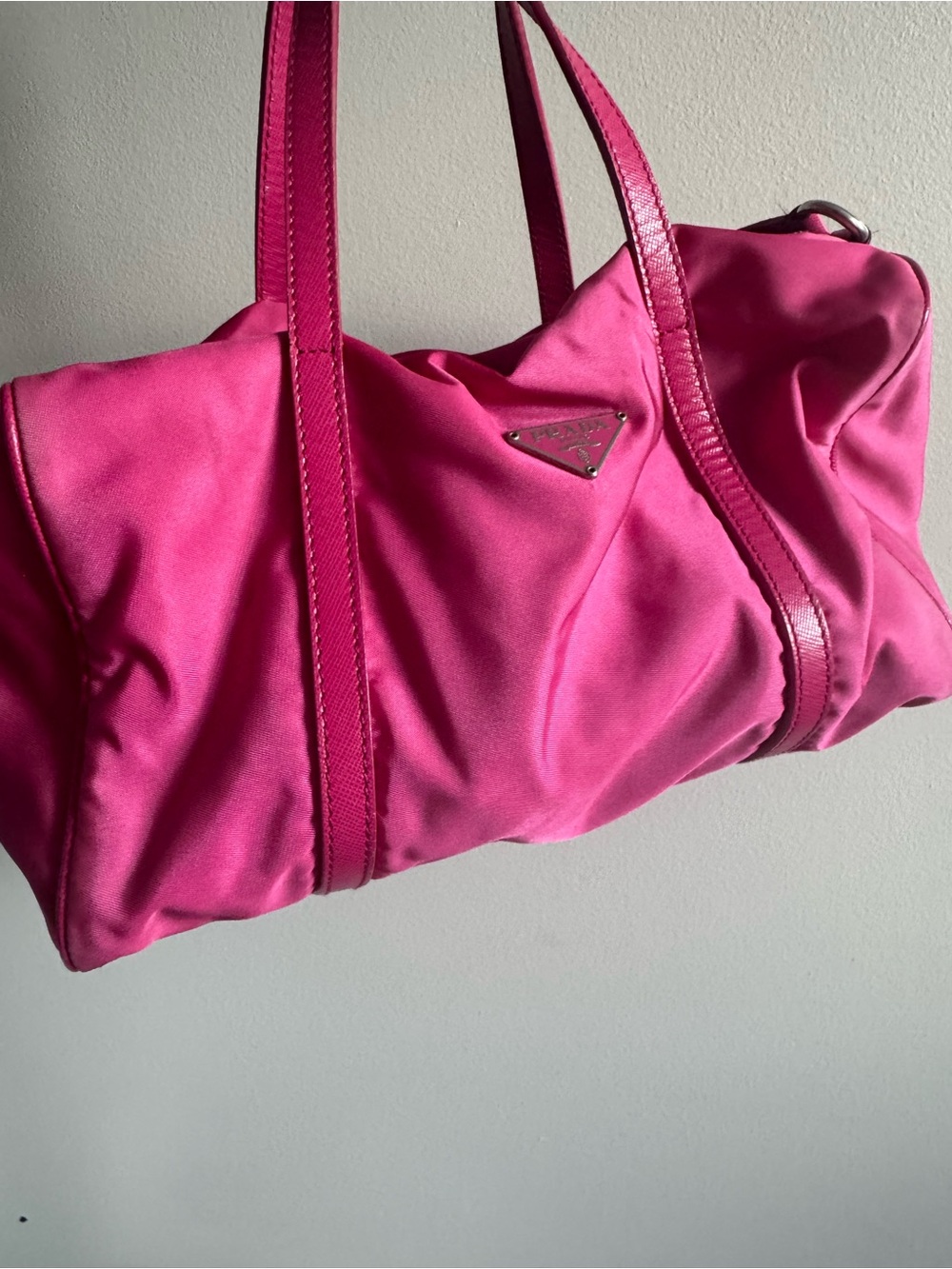 Prada Hot Pink Nylon Shoulder Bag